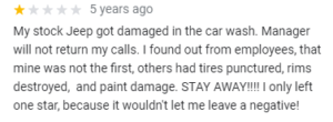 car wash damage